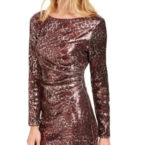 NWT Vince Camuto Sequin Jewel Neck dress evening party holiday - Picture 3 of 12